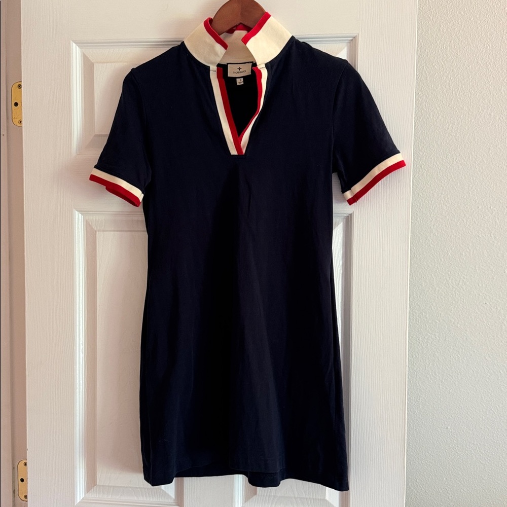 Tuckernuck Navy Blue Dress with Red and White Accents
